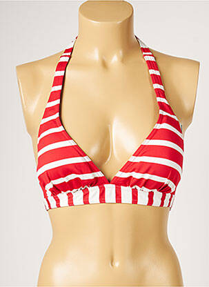 Haut de maillot de bain stretch haut soutien-gorge avec mousse de rembourrage amovible rouge LIVIA femme