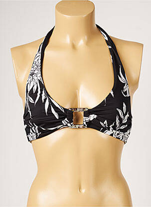 Haut de maillot de bain stretch haut soutien-gorge emboitant noir LIVIA femme