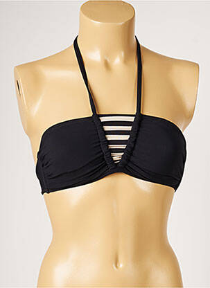 Haut de maillot de bain stretch haut soutien-gorge avec mousse de rembourrage amovible noir LIVIA femme