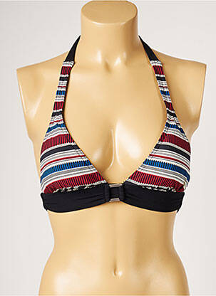 Haut de maillot de bain stretch haut soutien-gorge avec mousse de rembourrage amovible noir LIVIA femme