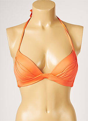 Haut de maillot de bain stretch haut soutien-gorge push-up orange LIVIA femme