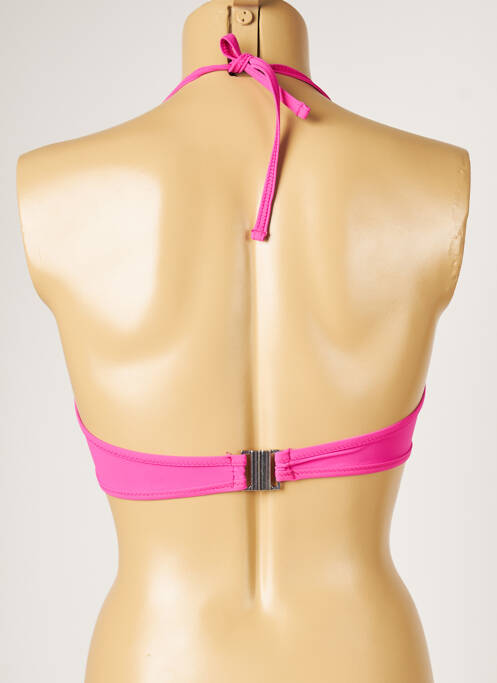 Haut de maillot de bain stretch haut soutien-gorge moulé rose LIVIA femme