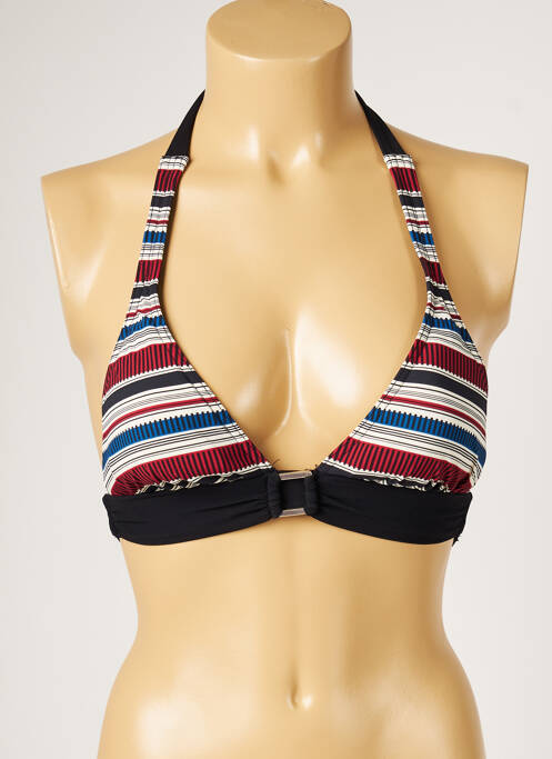 Haut de maillot de bain stretch haut soutien-gorge avec mousse de rembourrage amovible noir LIVIA femme