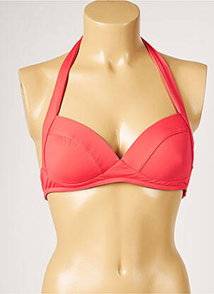 Haut de maillot de bain stretch haut soutien-gorge moulé rouge LIVIA femme