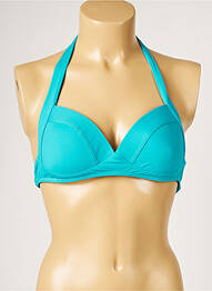Haut de maillot de bain stretch haut soutien-gorge moulé bleu LIVIA femme