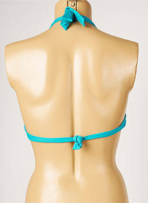 Haut de maillot de bain stretch haut soutien-gorge moulé bleu LIVIA femme