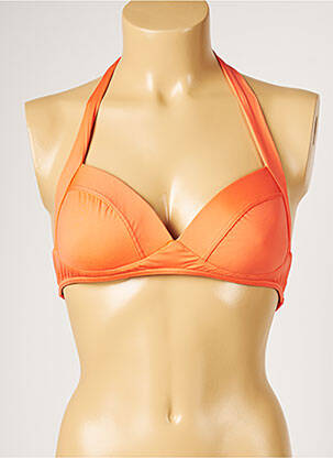 Haut de maillot de bain stretch haut soutien-gorge moulé orange LIVIA femme