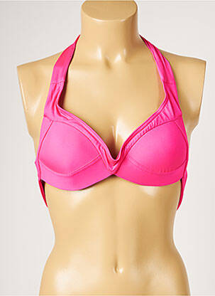 Haut de maillot de bain stretch haut soutien-gorge moulé rose LIVIA femme