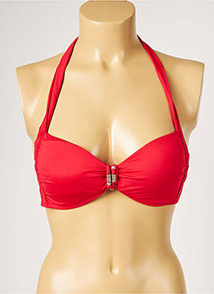 Haut de maillot de bain stretch haut soutien-gorge avec mousse de rembourrage amovible rouge LIVIA femme