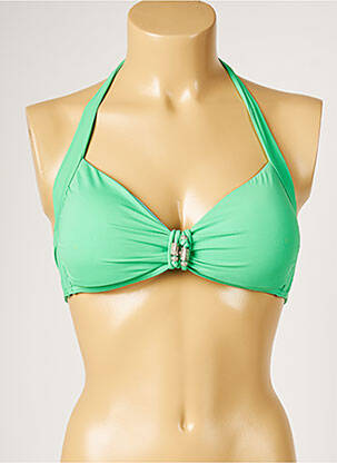Haut de maillot de bain stretch haut soutien-gorge avec mousse de rembourrage amovible vert LIVIA femme