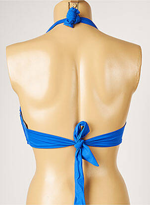 Haut de maillot de bain stretch haut soutien-gorge avec mousse de rembourrage amovible bleu LIVIA femme