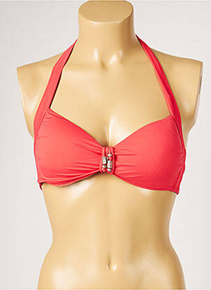 Haut de maillot de bain stretch haut soutien-gorge avec mousse de rembourrage amovible rouge LIVIA femme