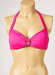 Haut de maillot de bain stretch haut soutien-gorge avec mousse de rembourrage amovible rose LIVIA femme