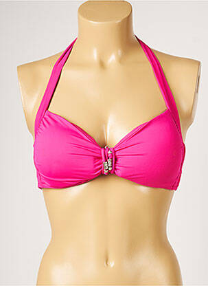 Haut de maillot de bain stretch haut soutien-gorge avec mousse de rembourrage amovible rose LIVIA femme