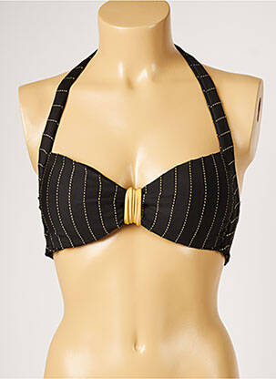 Haut de maillot de bain stretch haut soutien-gorge avec mousse de rembourrage amovible noir LIVIA femme