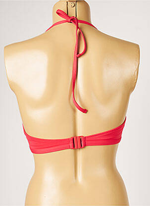 Haut de maillot de bain stretch haut soutien-gorge moulé rouge LIVIA femme