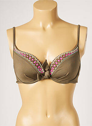 Haut de maillot de bain haut soutien-gorge moulé haut soutien-gorge moulé vert LIVIA femme