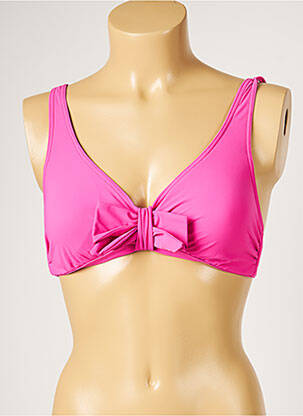 Haut de maillot de bain stretch haut soutien-gorge avec mousse de rembourrage amovible rose LIVIA femme