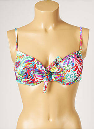 Haut de maillot de bain stretch haut soutien-gorge push-up bleu LIVIA femme