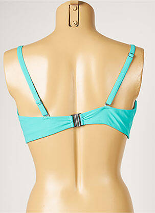 Haut de maillot de bain stretch haut soutien-gorge moulé bleu LIVIA femme