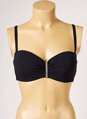 Haut de maillot de bain stretch haut soutien-gorge moulé noir LIVIA femme