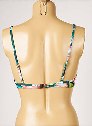 Haut de maillot de bain stretch haut soutien-gorge moulé vert LIVIA femme