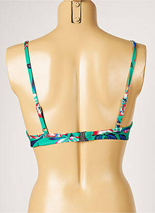Haut de maillot de bain stretch haut soutien-gorge moulé vert LIVIA femme