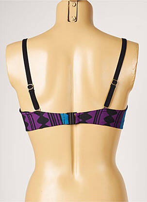 Haut de maillot de bain stretch haut soutien-gorge moulé noir LIVIA femme