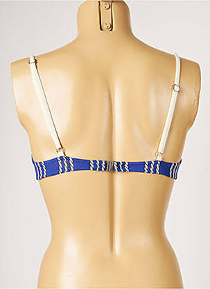 Haut de maillot de bain stretch haut soutien-gorge moulé bleu LIVIA femme
