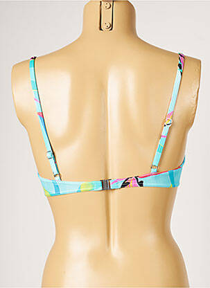 Haut de maillot de bain stretch haut soutien-gorge moulé bleu LIVIA femme