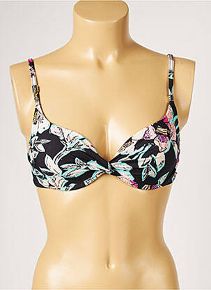 Haut de maillot de bain stretch haut soutien-gorge moulé noir LIVIA femme
