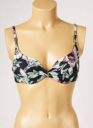 Haut de maillot de bain stretch haut soutien-gorge moulé noir LIVIA femme