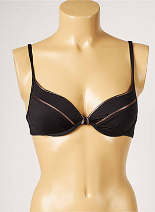 Haut de maillot de bain stretch haut soutien-gorge moulé noir LIVIA femme