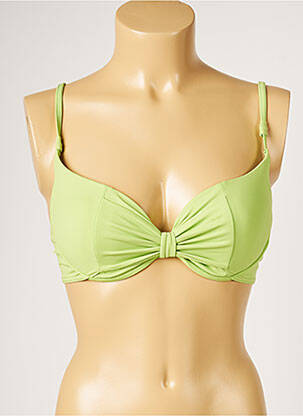 Haut de maillot de bain stretch haut soutien-gorge moulé vert LIVIA femme