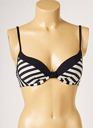 Haut de maillot de bain stretch haut soutien-gorge moulé noir LIVIA femme