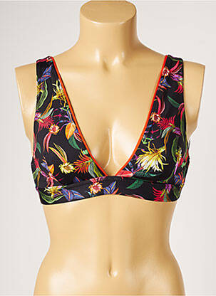 Haut de maillot de bain stretch haut soutien-gorge emboitant noir LIVIA femme