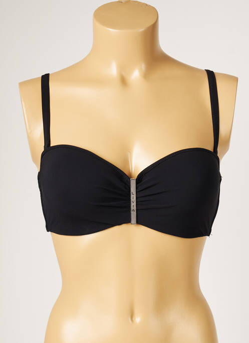 Haut de maillot de bain stretch haut soutien-gorge moulé noir LIVIA femme