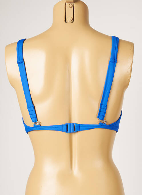 Haut de maillot de bain stretch haut soutien-gorge moulé bleu LIVIA femme