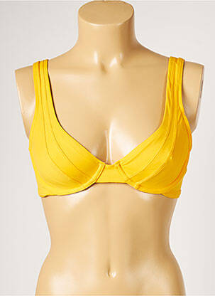 Haut de maillot de bain stretch jaune LIVIA femme