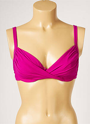 Haut de maillot de bain bretelles élastiquées ajustables violet LIVIA femme