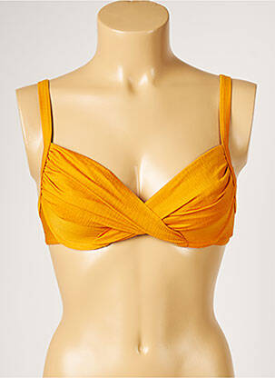 Haut de maillot de bain stretch jaune LIVIA femme