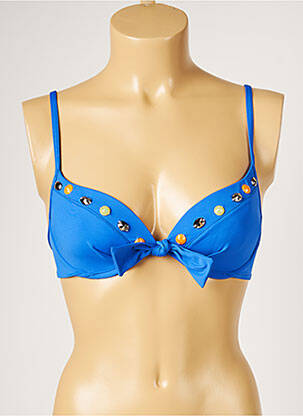 Haut de maillot de bain haut soutien-gorge moulé haut soutien-gorge moulé bleu LIVIA femme
