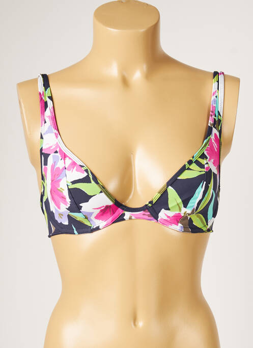 Haut de maillot de bain bretelles élastiquées ajustables vert LIVIA femme