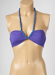 Haut de maillot de bain fermeture liens à nouer haut soutien-gorge moulé violet LIVIA femme