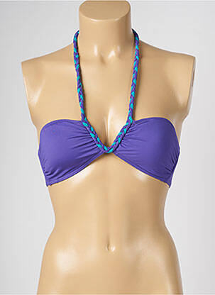 Haut de maillot de bain fermeture liens à nouer haut soutien-gorge moulé violet LIVIA femme