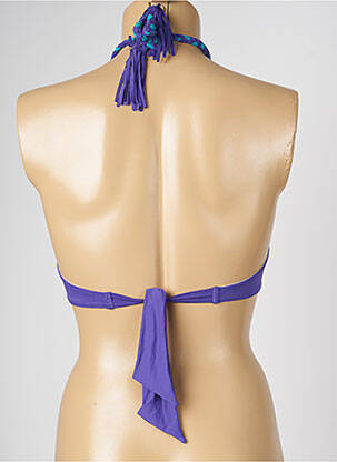 Haut de maillot de bain fermeture liens à nouer haut soutien-gorge moulé violet LIVIA femme