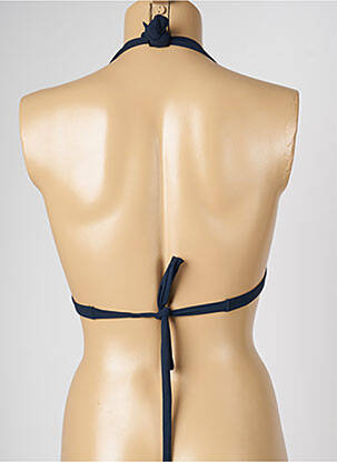 Haut de maillot de bain fermeture liens à nouer haut soutien-gorge moulé bleu LIVIA femme