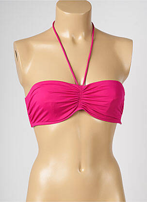 Haut de maillot de bain fermeture liens à nouer rose LIVIA femme