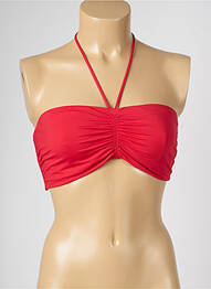 Haut de maillot de bain fermeture liens à nouer rouge LIVIA femme