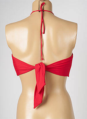 Haut de maillot de bain fermeture liens à nouer rouge LIVIA femme